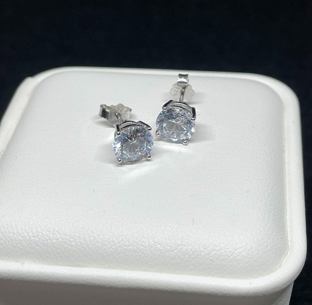 Orecchini pendenti & Orecchini a lobo: Ohrstecker Zirkonia 7mm, Silber 925 – Nuovo (secondo la descrizione) da Thun venduto da Creative-Art-Tess 2
