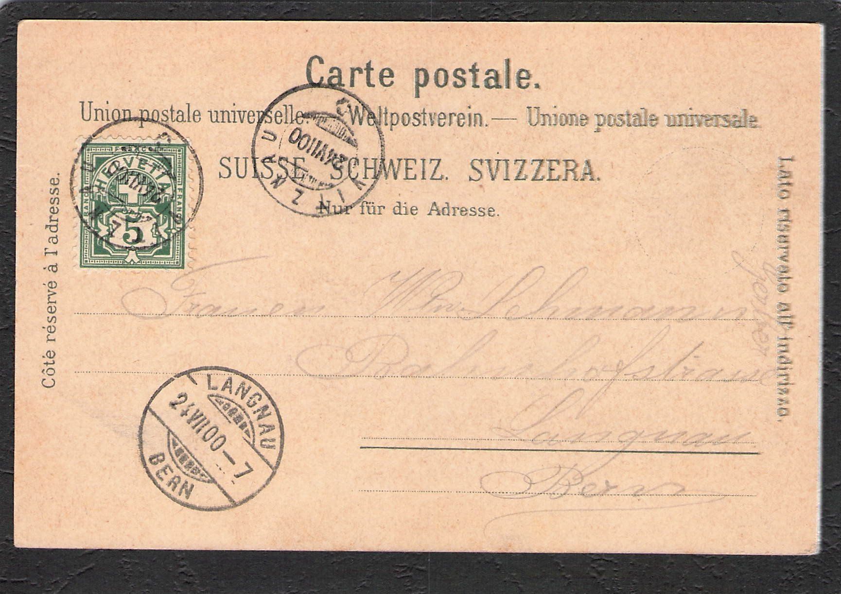 Cartoline postali: AK,SZ Rigi Kulm im Mondschein , 1900 – Usato da Reichenburg venduto da Pipo-67 1