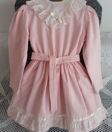 Rosa Kleid mit Spitze & Schleife, Gr. 98, süss für Frühling!