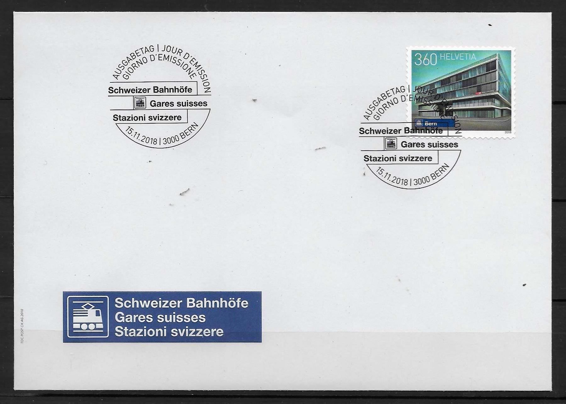 Alle Briefmarken: F1711 - FDC Gare de Berne – Gebraucht aus Trélex von Phil_Albert