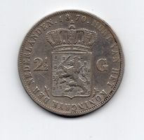 (437) Holland, 2,5 Gulden 1870, ss-vz, Silber
