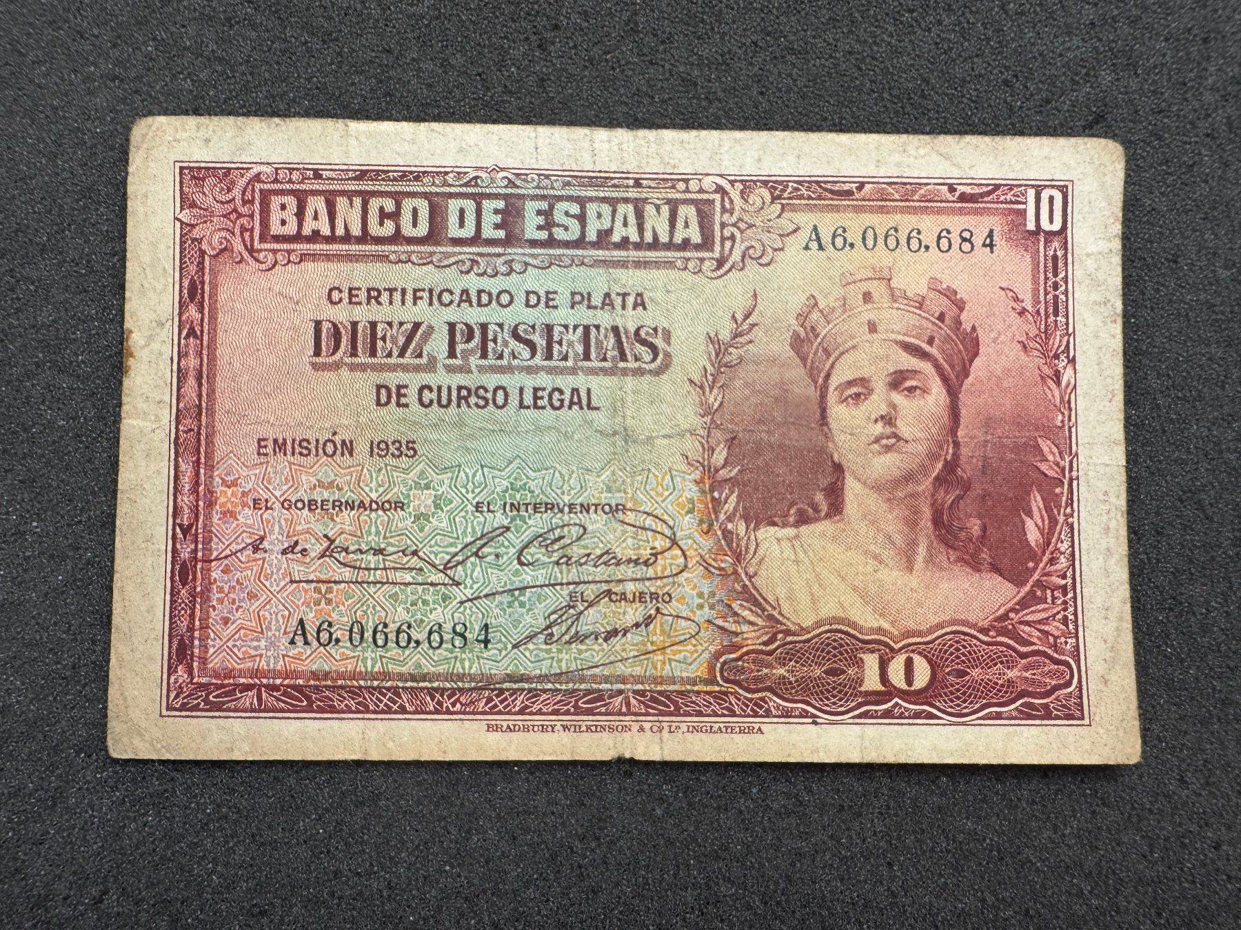Banconote: 10 Pesetas Spanien Banknote 1935 – Usato da Reitnau venduto da tb-muenzen