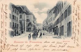 Souvenir de Porrentruy, Grand-Rue, circulée 1899