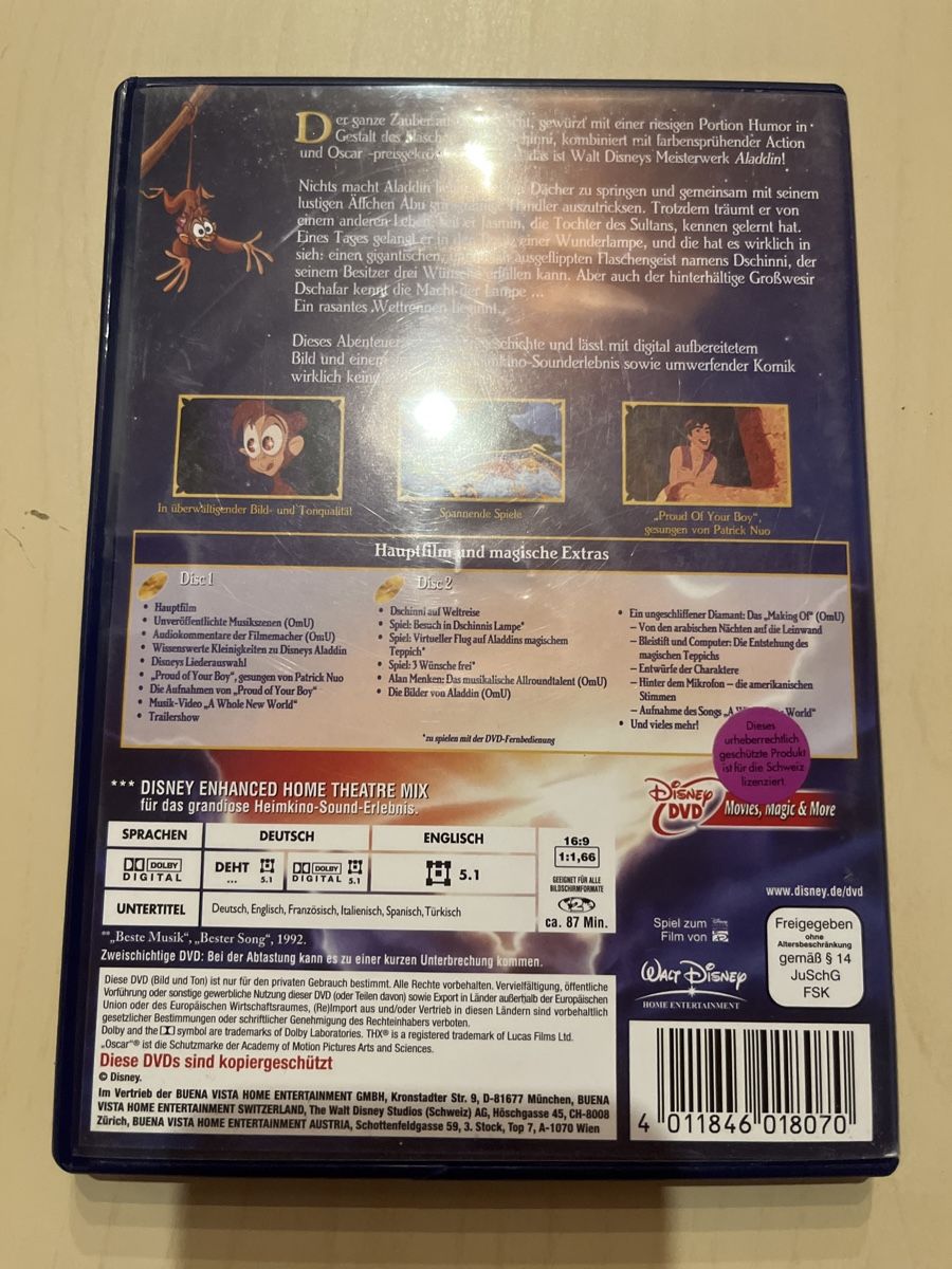 Alle DVDs: Disney Aladdin 2-Disc Special Edition DVD – Gebraucht aus Rünenberg von  1