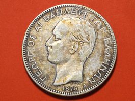 Griechenland  5 Drachmen 1876