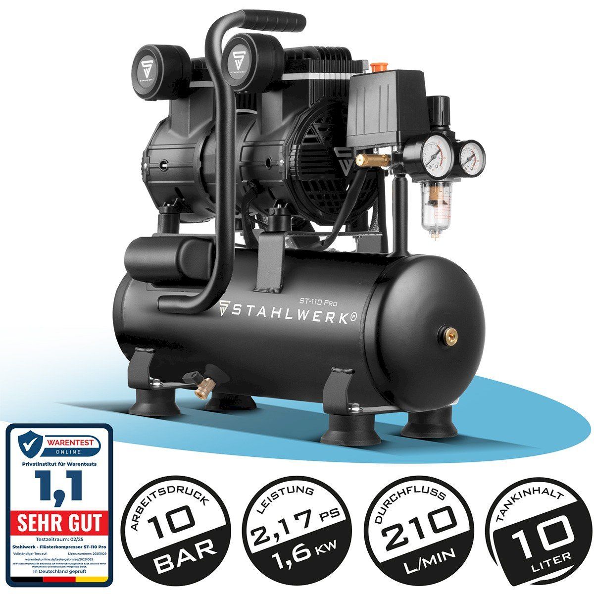 Compressori: STAHLWERK Flüsterkompressor ST 110 Pro – Nuovo e nell'imballaggio originale da Bottighofen venduto da zaap