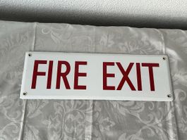 Vintage Original Emailschild „FIRE EXIT" RAR