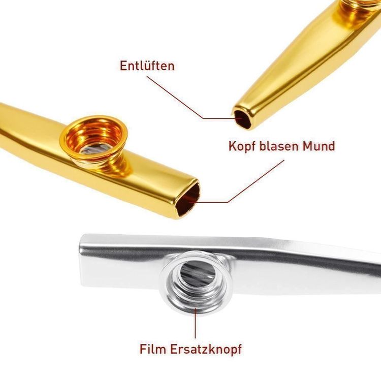 Set 14 Kazoo In Metallo - Strumento Musicale Per Bambini, 7 Colori, Lega Alluminio