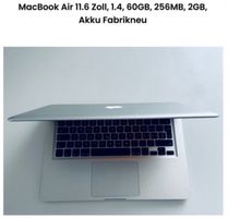 MacBook Air 11.6 Zoll, 1.4, 60GB, 256MB, 2GB, Akku Fabrikneu