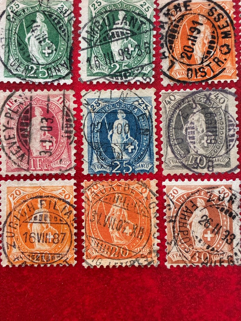 Tutti i francobolli: Helvétie debout. Divers. Cacher de Poste complet – Usato da Lausanne venduto da Choc-di.63 2