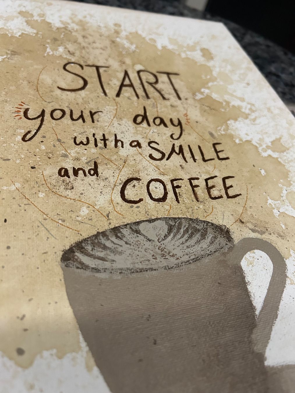 Gemälde: Kaffee Bild - "Start your day with a Smile&Coffee" – Neu (gemäss Beschreibung) aus Ziefen von Celine.Luana_H 2