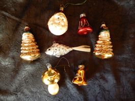 Krebs Lauscha Glas 2 Weihnachtsmann Kopf, Fisch, Pilz ....