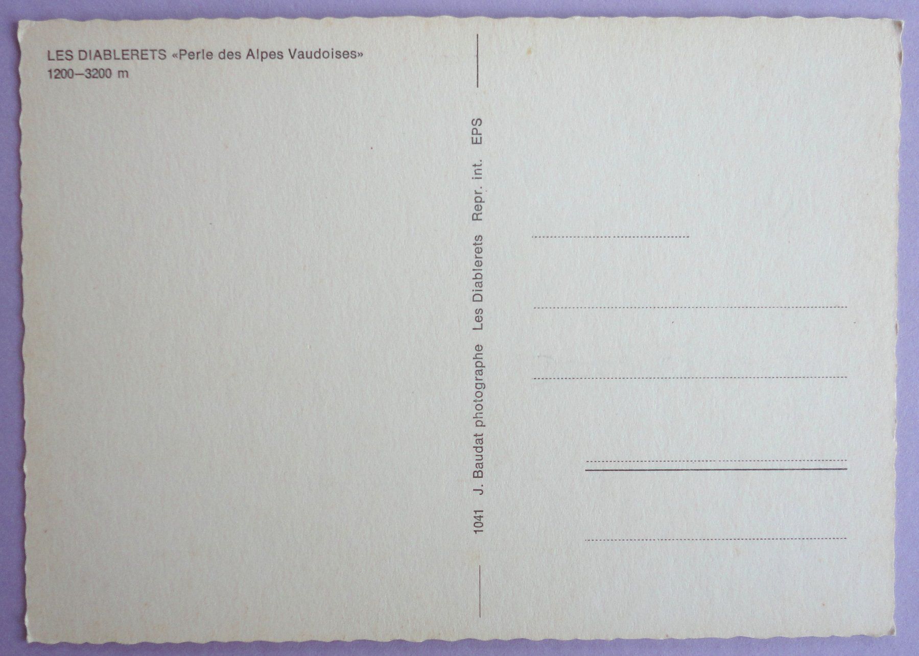 Cartes postales: Les Diablerets, 1200-3200 m – D'occasion à Fétigny par Billy2miny 1