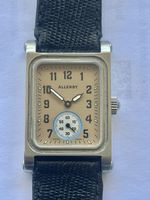 Montre Allenby vintage, bracelet cuir noir, en bon état