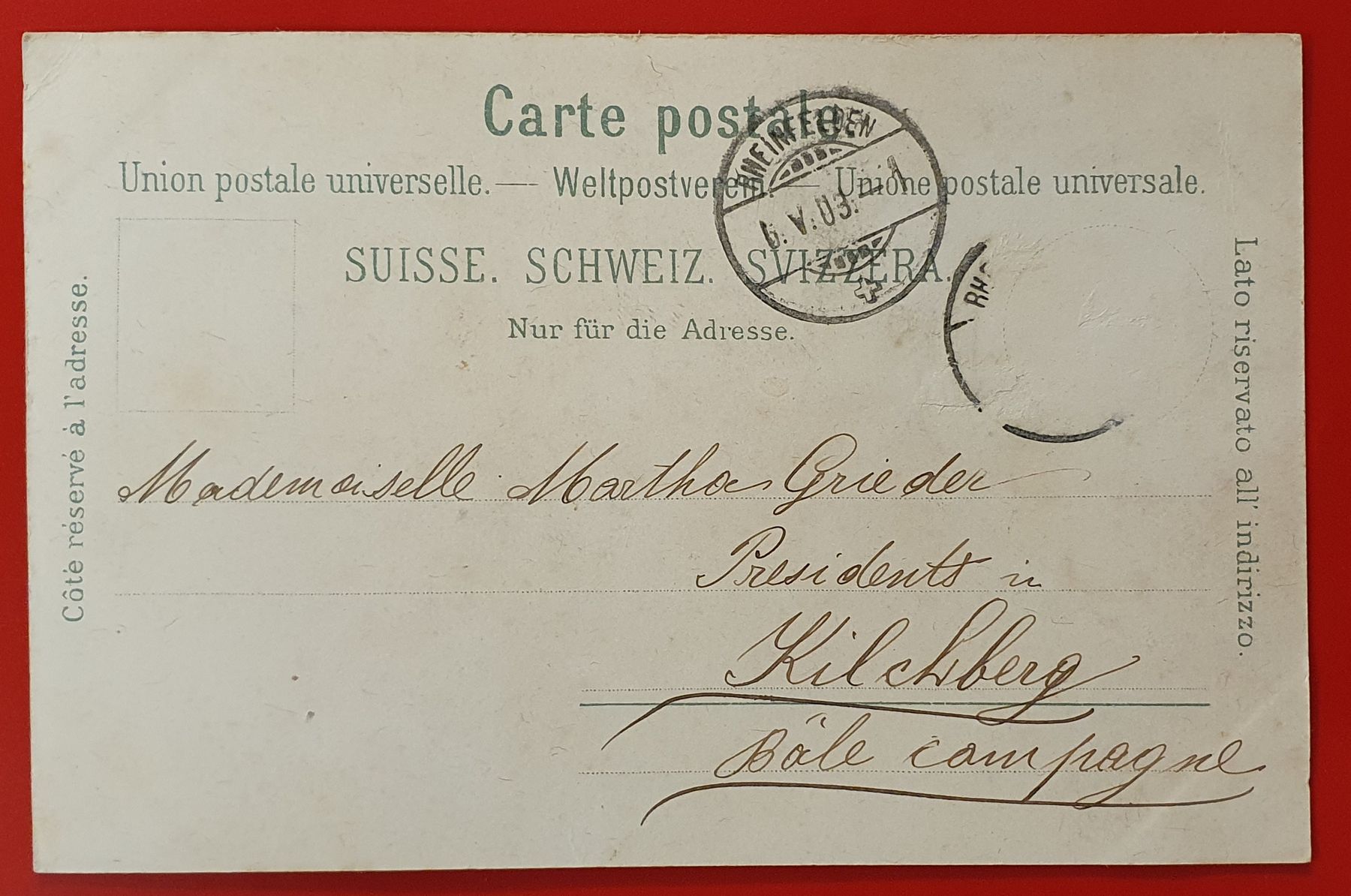 Cartoline postali: Rheinfelden 1903 – Usato da Kreuzlingen venduto da Rschweiz1 1