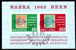 NABRA 1965 BERN BLOCK GESTEMPELT AUSGABETAG - CC72
