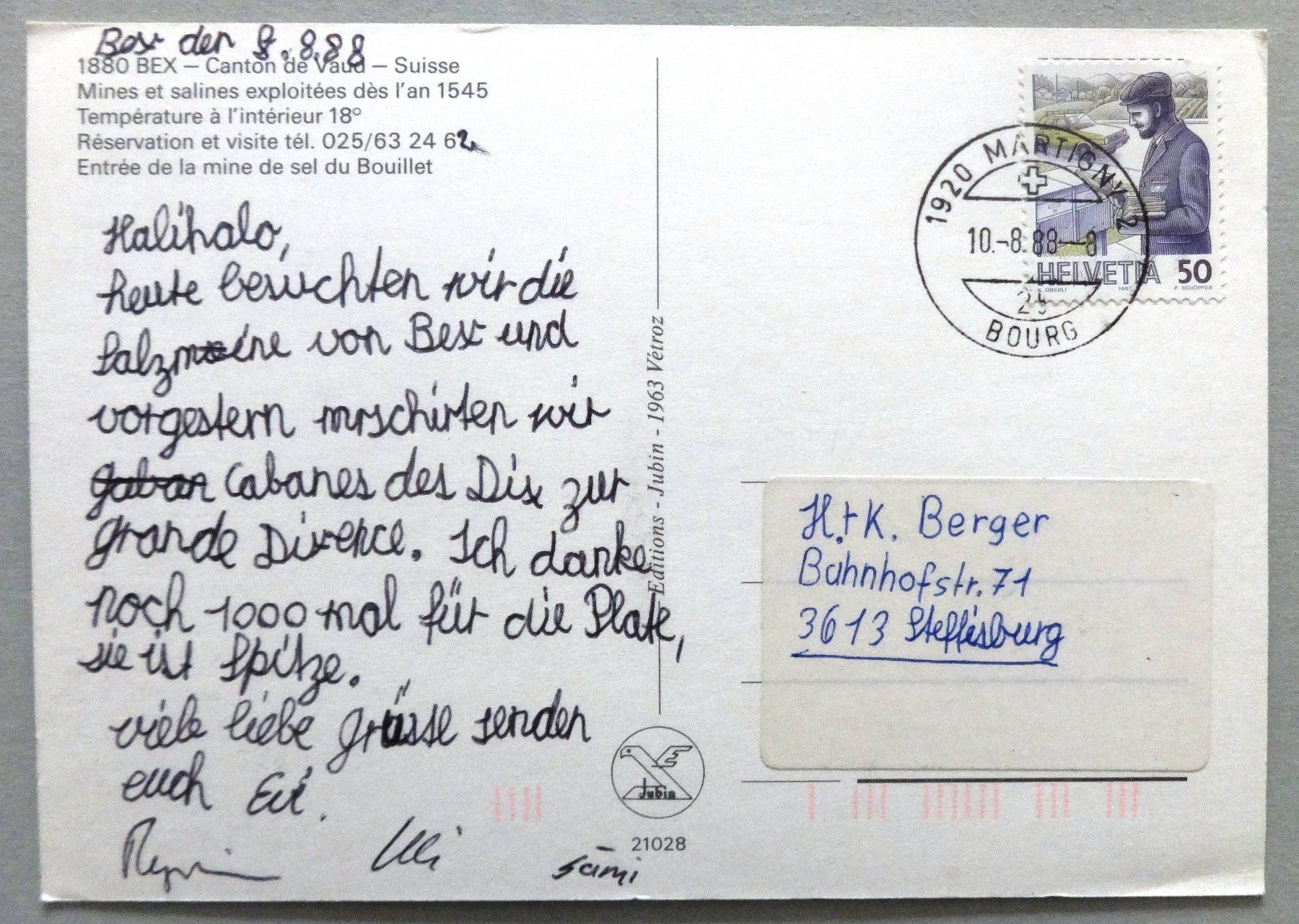 Cartoline postali: Mine de Sel de Bex – Usato da Fétigny venduto da Billy2miny 1