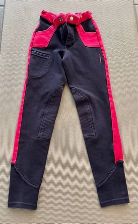 Fouganza Reithose Kinder / marineblau-rosa / Gr 152