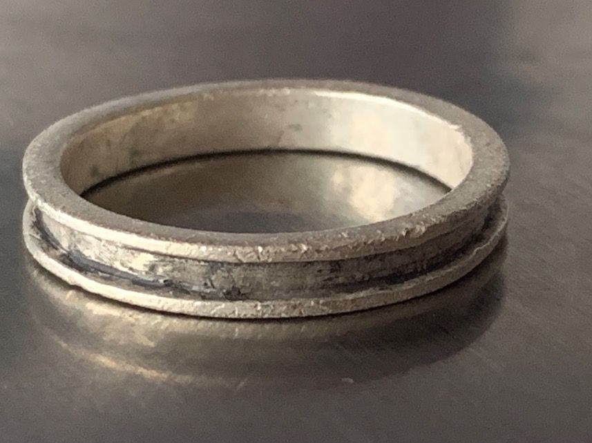 Ringe: Silberring matt fein Rille (59) – Gebraucht aus Dittingen von Bijoubelle 2