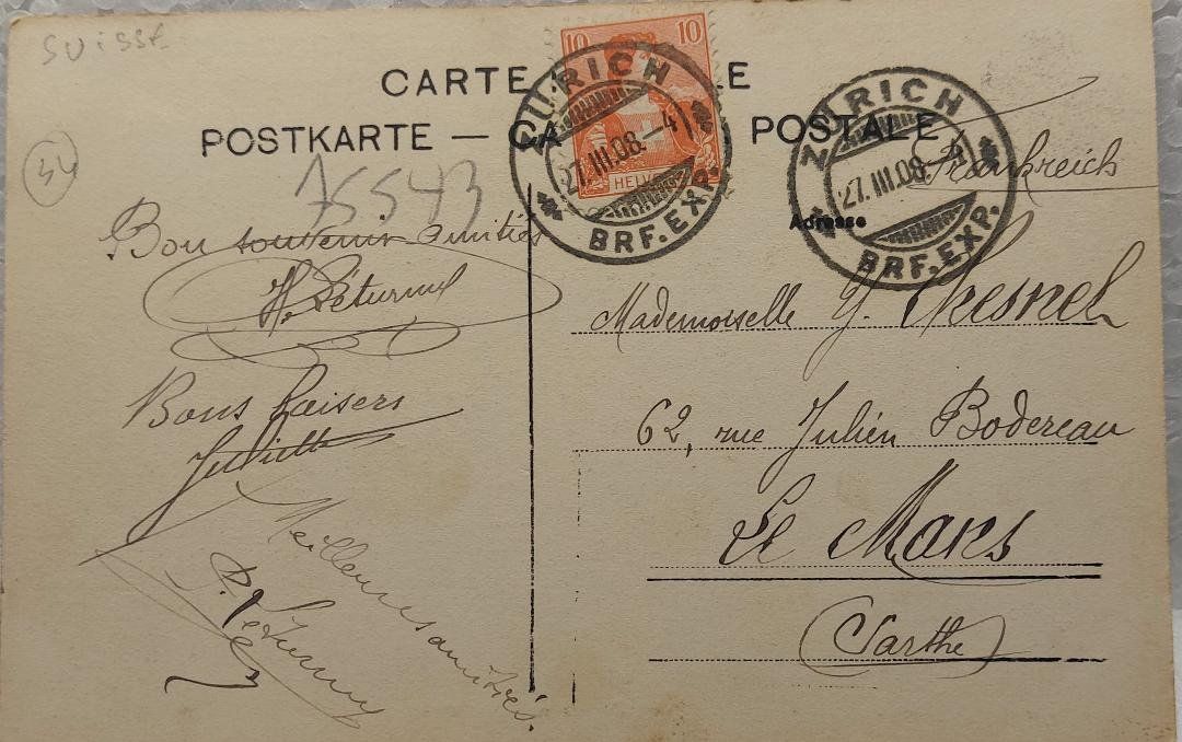 Cartes postales: ZÜRICH von der Wald - 1908 – D'occasion à Delémont par Domdom1 1