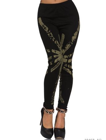 Leggings Fashion Classics - Print - Schwarz Grösse 34/36