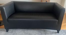 Wittmann Leder 2- er Designer Sofa Schwarz