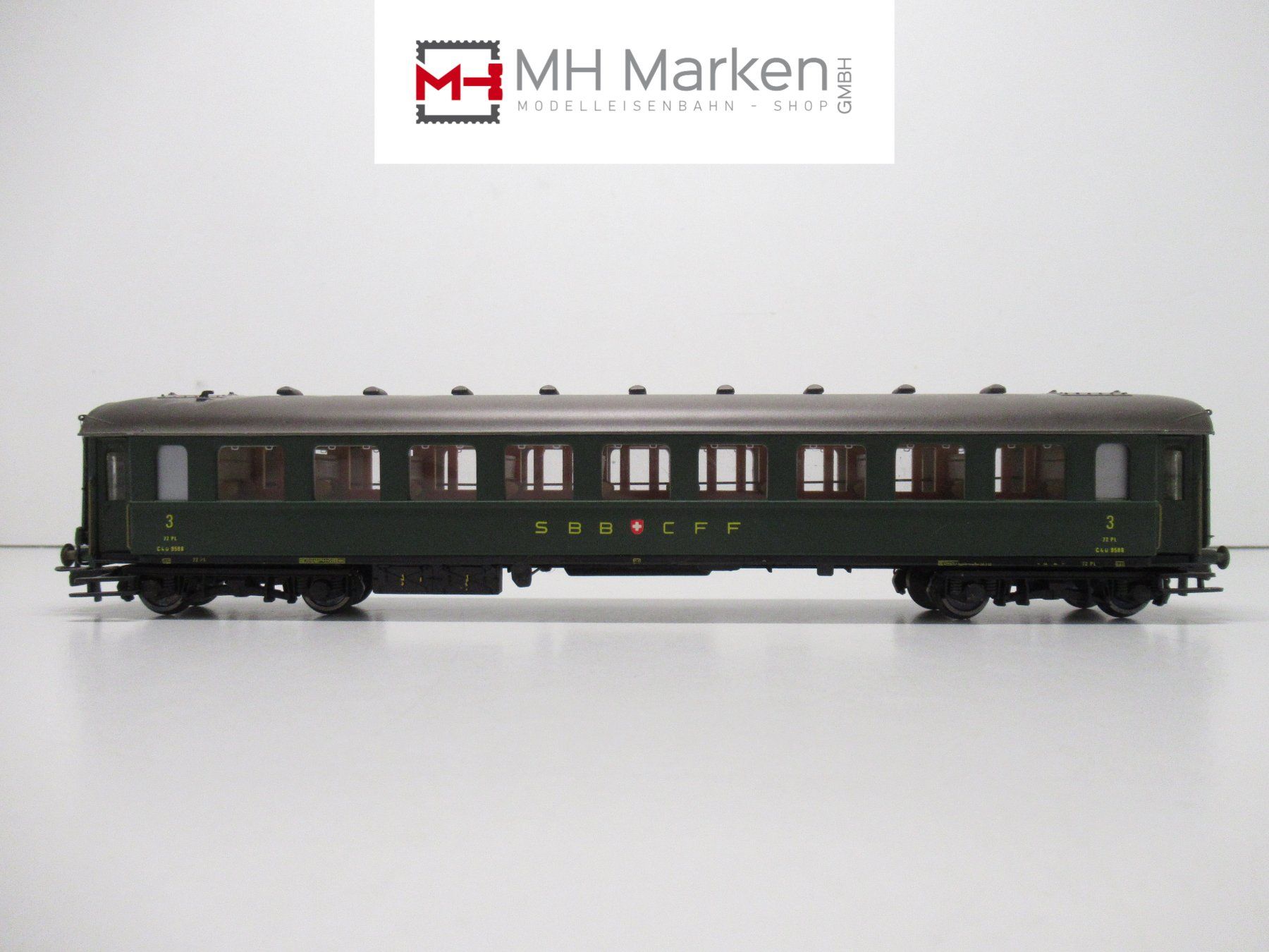Metropolitan Modelleisenbahnen: Metropolitan 7030 Personenwagen 3.Klasse SBB Messing DC H0 – Gebraucht aus Basel von mhmarken
