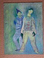 Gemälde; 2 Clowns, Acryll 67x50cm