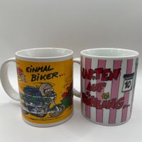 2 MOTOMANIA Tassen Holger Aue Biker Comic Vintage