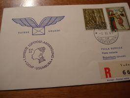 Erstflug 1964 Genf-Usumbura (Urundi), , Marken FL