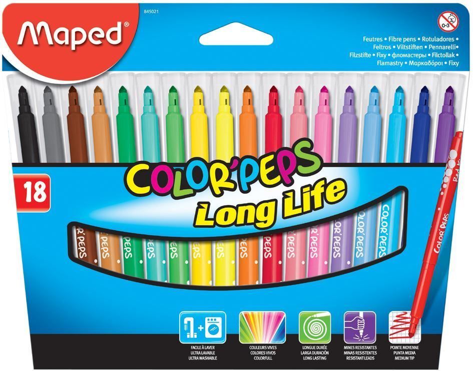 Stifte & Marker: Filzstifte 18er-Pack, Maped COLORPEPS – Neu und originalverpackt aus St. Gallen von cointec 1