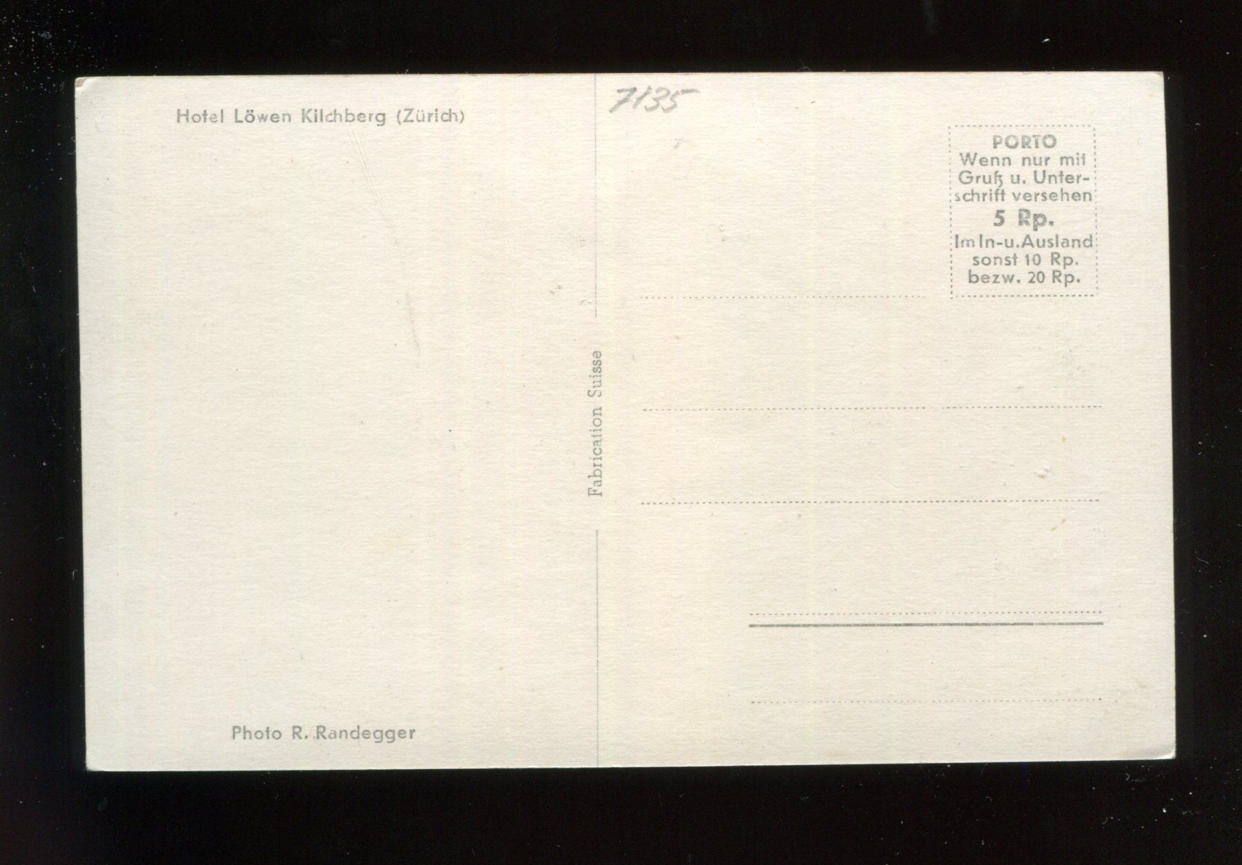 Cartoline postali: Kilchberg, Hotel Löwen – Usato da Aarau venduto da Elmaar41 1