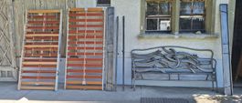 Bettgestell mit Lattenrost, Metallbett