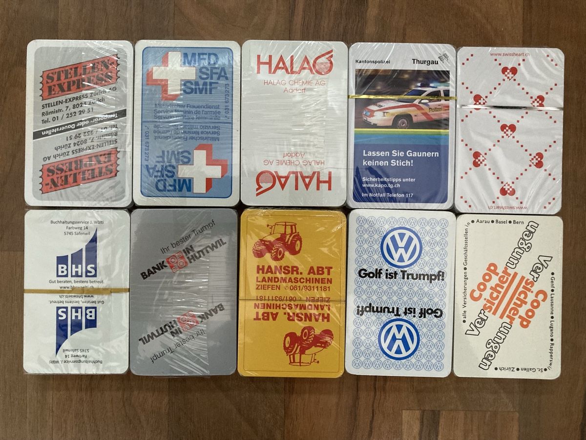 Giochi: 10 Päckli Jasskarten NEU – Nuovo e nell'imballaggio originale da Full-Reuenthal venduto da Firu 1