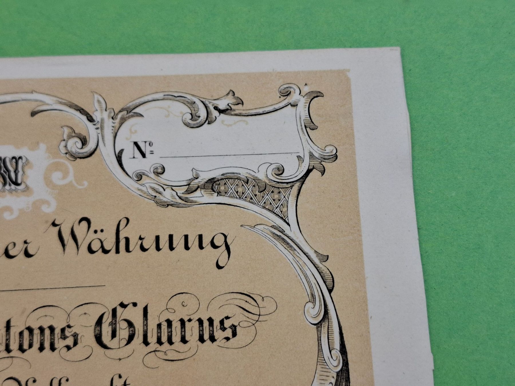 Documenti: Schuldschein Kt. Glarus 1852 – Difettoso da Schwanden GL venduto da Suvorov 3