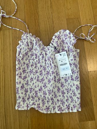 Zara Top Blümchenmuster, Grösse M, Neu