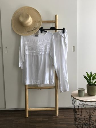 🌞😎🌞Tunique "Canda" lin blanc 48-50, Neuf