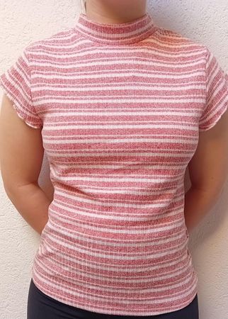 Rollkragenshirt T-Shirt Retro Gr. M