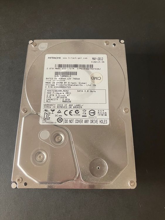 Hitachi Deskstar HDS723020BLA642, SATA, 2,0 TB | Kaufen auf Ricardo