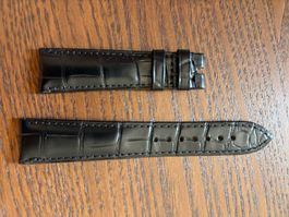 Omega Alligator Lederband schwarz für Dornschliesse 20/16