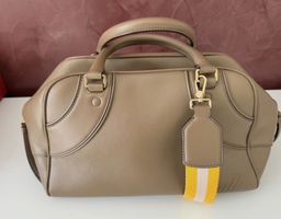 Bally Grosse Umhänge-Tasche Leder Taupe