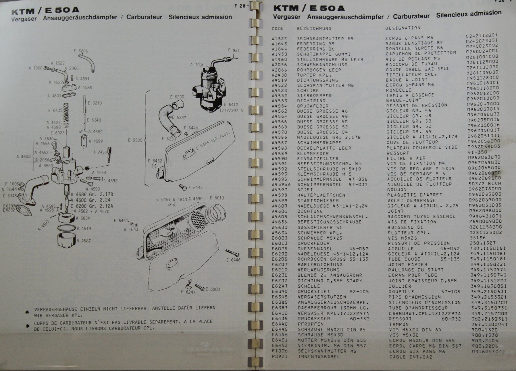 KTM Documenti: ORIGINAL ERSATZTEILKATALOG | KTM GP30 / E50A | AB 03.1985 – Usato da Unterägeri venduto da GIGOLOLIT 2