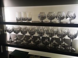 Kaspar Kristallglas Set geschliffen diverse Gläser. France