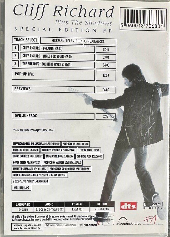 Tutti i DVDs: Cliff Richard & Shadows, Special Edition DVD – Usato da Beringen venduto da Mantafisch1 1