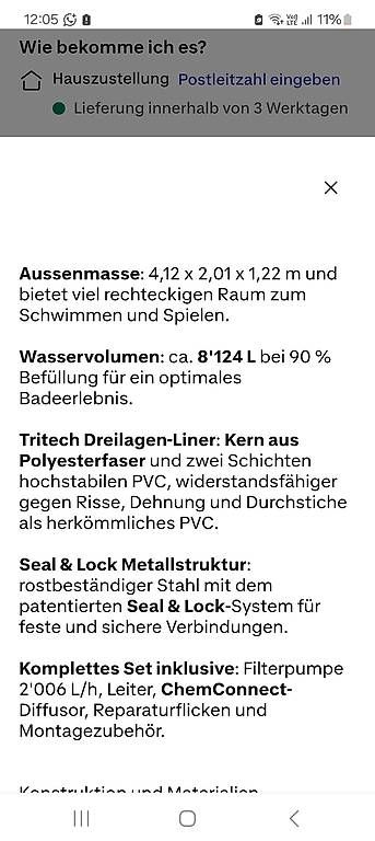 Piscine: Pool mit Filteranlage und div. Zubehör – Usato da Tuggen venduto da chrigi.9 3
