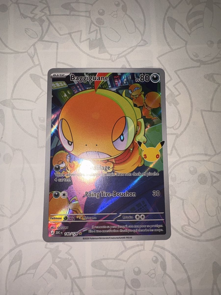Pokémon Cartes à collectionner: Baggiguane AR du set 30e anniversaire  – D'occasion à Crans-Montana par mel_tj7g