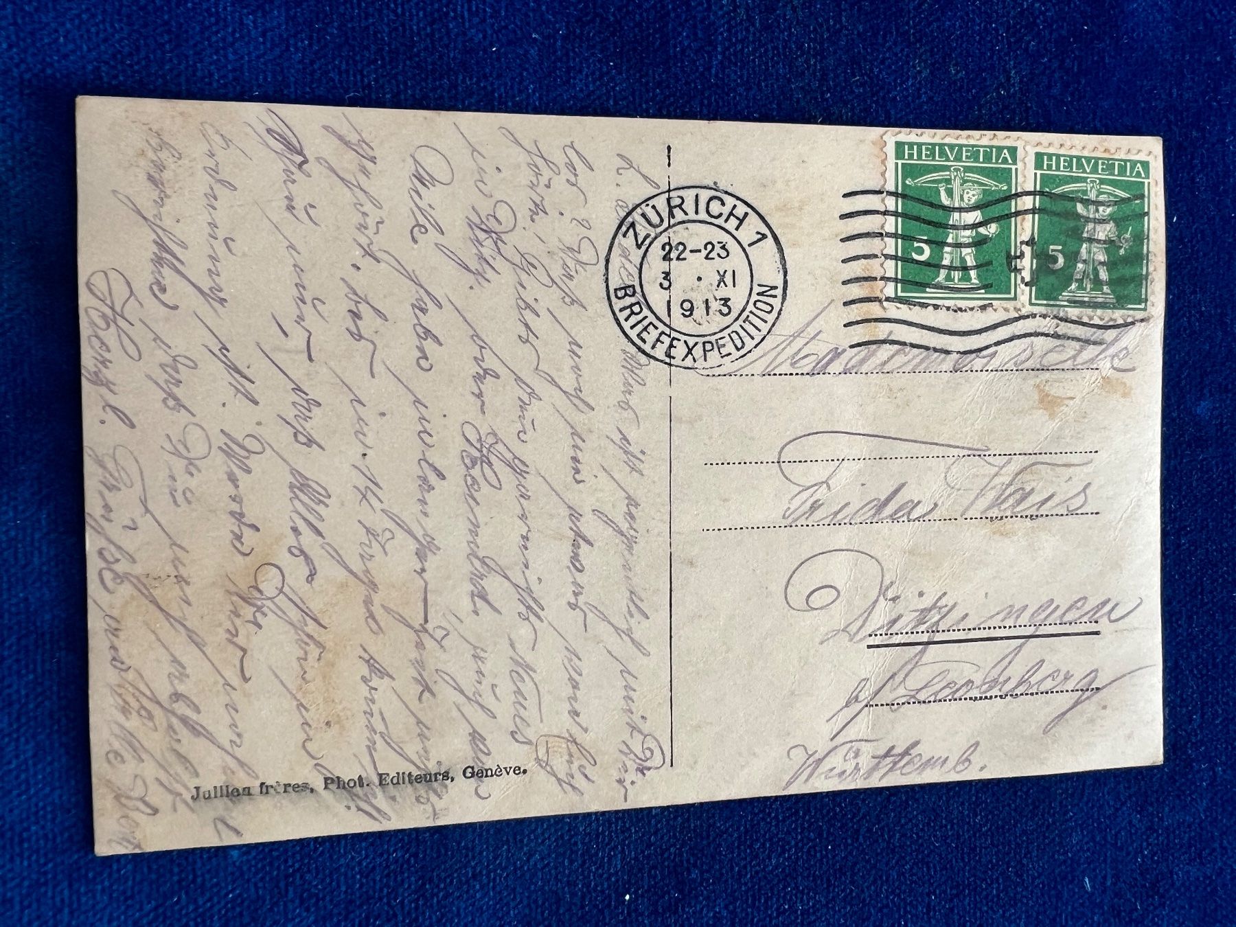 Cartoline postali: Antik Postkarte Chillon Dent du Midi 1913 – Usato da Hermetschwil-Staffeln venduto da militaria-schweiz 1