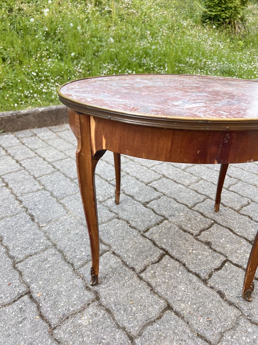 Tavoli: Ancienne Table guéridon XXe siècle, plateau marbre – Usato da Bernex venduto da 2ziemement 3