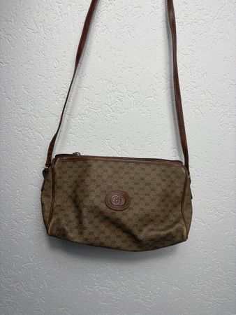 Sac Gucci Vintage Micro GG Beige et Marron – Authentique