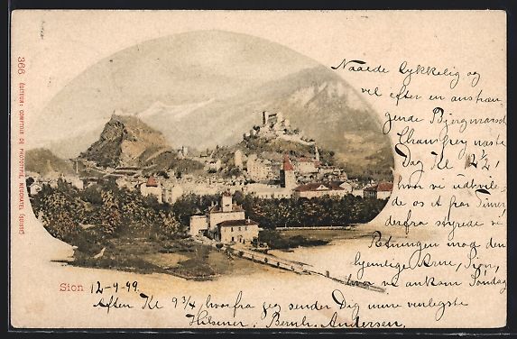 Ansichtskarten: AK Sion, Teilansicht, 1899 – Gebraucht aus Berlin von bartko-reher